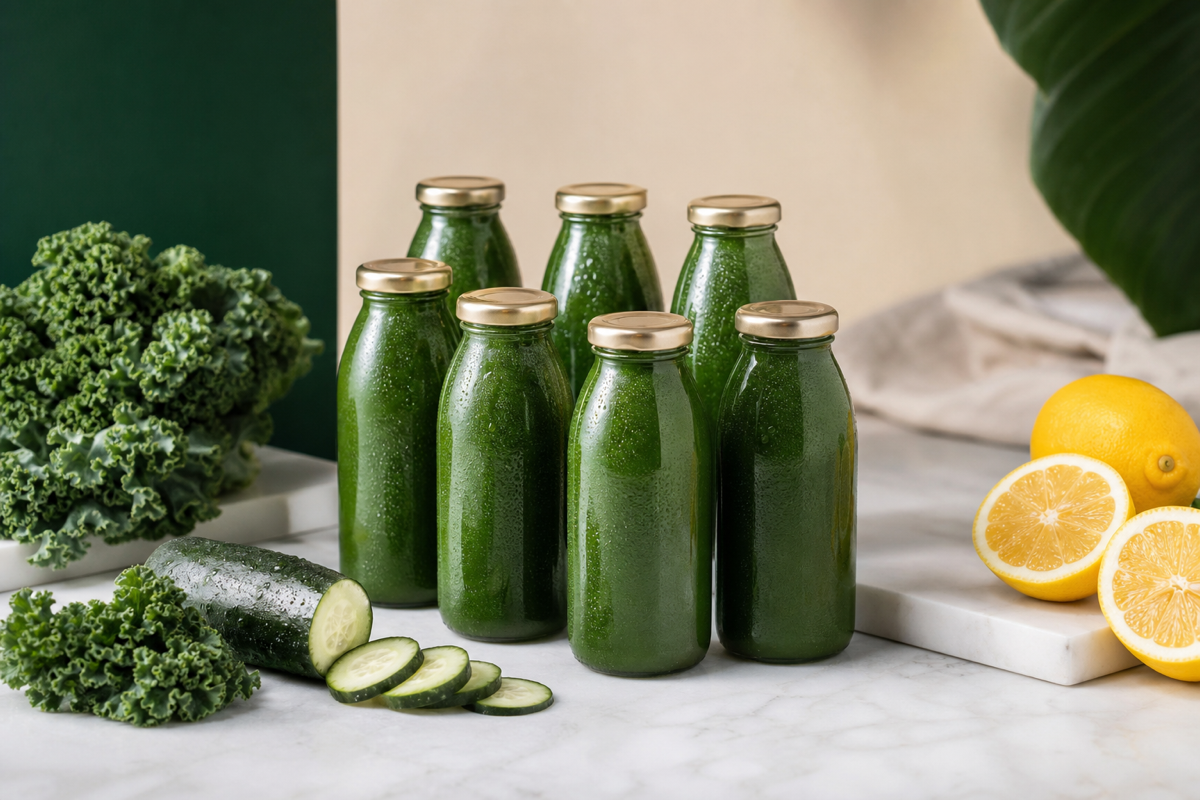 Pack Detox Verde Premium — 6 zumos prensados en frío