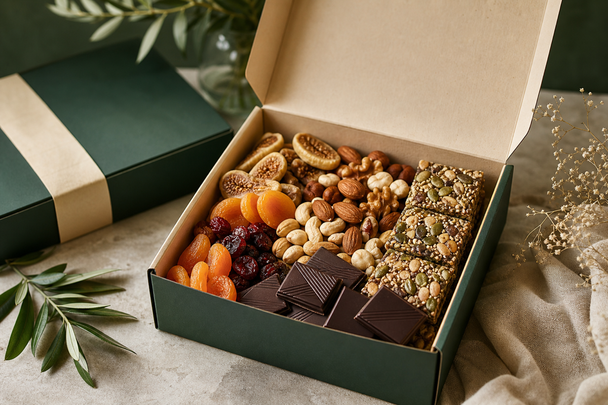 Caja Snacks Saludables — frutos secos y barritas naturales